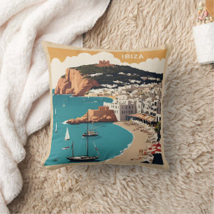 Ibiza, Spanien Reiseplakat Kissen