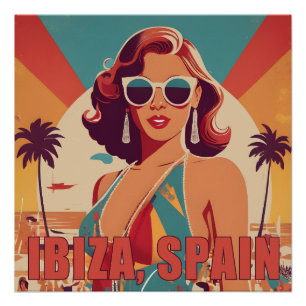 Ibiza, Spanien Reiseplakat Poster