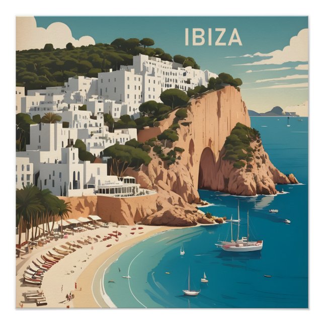 Ibiza, Spanien Reiseplakat Poster (Vorderseite)
