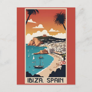 Ibiza, Spanien Reiseplakat Postkarte