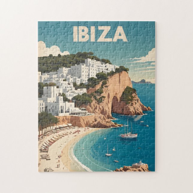 Ibiza, Spanien Reiseplakat Puzzle (Vertikal)