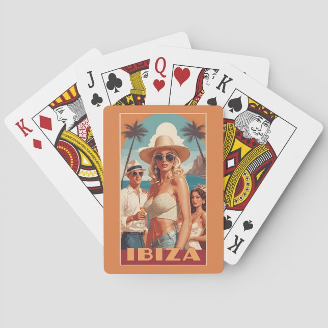Ibiza, Spanien Reiseplakat Spielkarten (Rückseite)