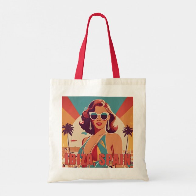Ibiza, Spanien Reiseplakat Tragetasche (Rückseite)