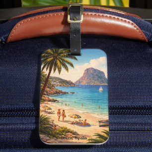 Ibiza Spanien Retro-Strandkunstwerk – Vintage-Reis Gepäckanhänger