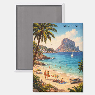 Ibiza Spanien Retro-Strandkunstwerk – Vintage-Reis Magnet