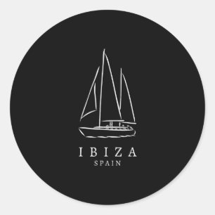 Ibiza Spanien Segelclub Souvenir Europäisches Boot Runder Aufkleber