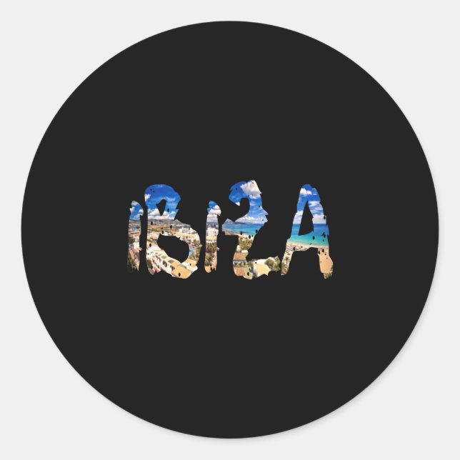 Ibiza Spanien Strand Palmen  Runder Aufkleber (Vorderseite)