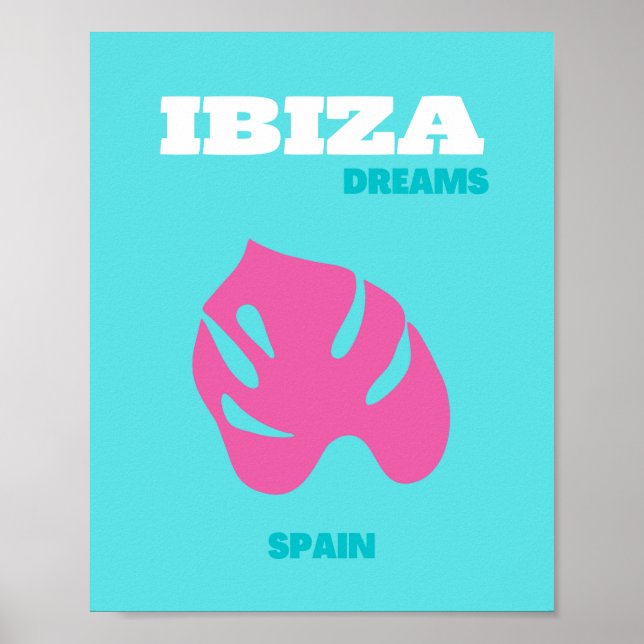 Ibiza, Spanien, Travel Art, Preppy Room Poster (Vorne)