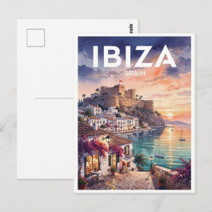 Ibiza Spanien Vintage Reise Postkarte