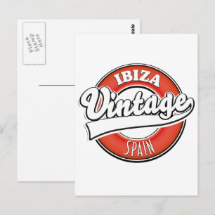 Ibiza Spanien Vintage Style Logo Postkarte