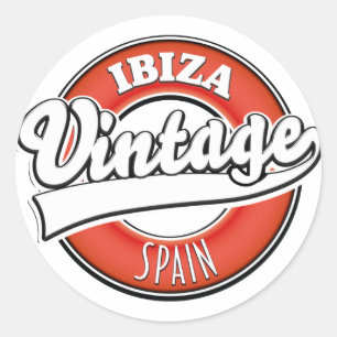Ibiza Spanien Vintage Style Logo Runder Aufkleber
