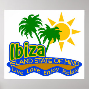 Ibiza Staat des Sinnesplakats Poster