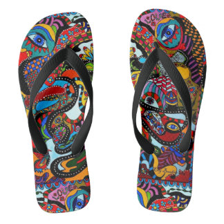 Ibiza stijl volwassen "Flower-Art" Flip Flops