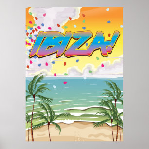 Ibiza-Strandparty-Reiseplakat Poster
