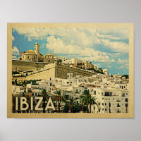 Ibiza Vintage Travel Poster