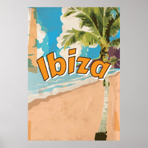 Ibiza Vintager Urlaub Poster