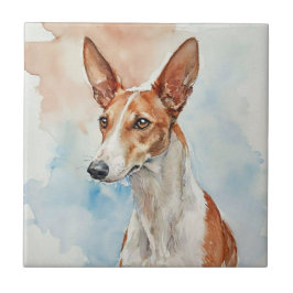 Ibizan Hound Acrylic Photo Tile Fliese