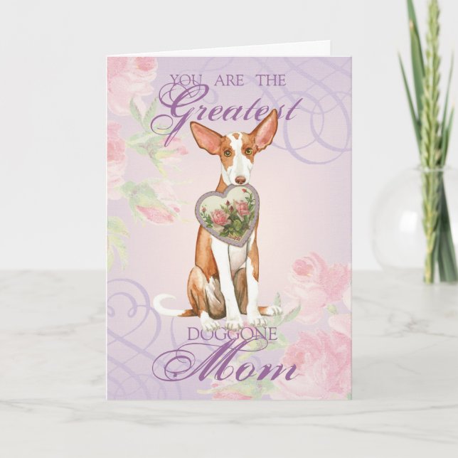 Ibizan Hound Heart Mama Karte (Vorderseite)