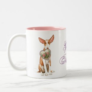 Ibizan Hound Heart Mama Zweifarbige Tasse