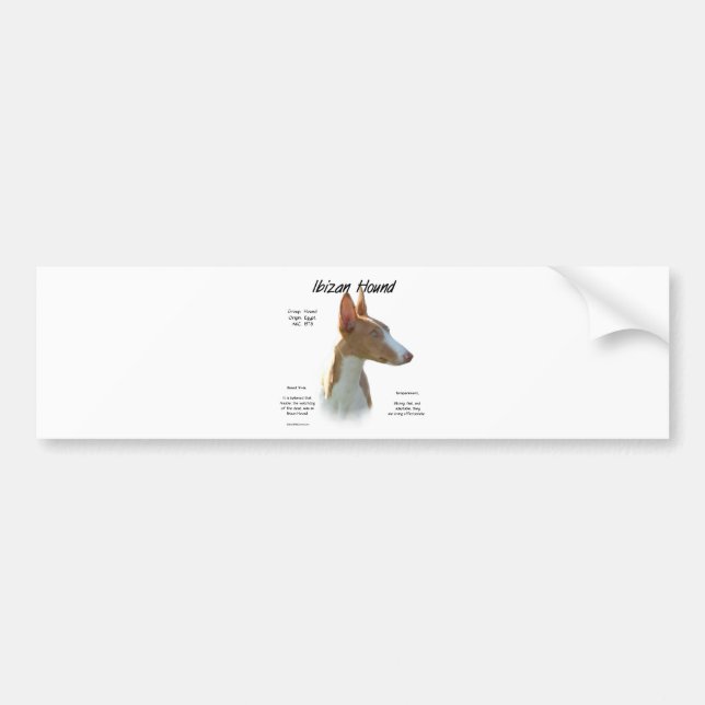 Ibizan Hound History Design Autoaufkleber (Vorne)
