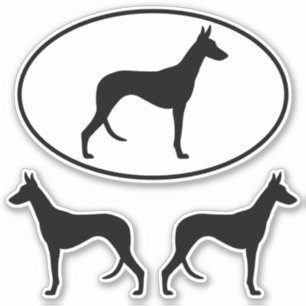 Ibizan Hound Hund Silhouetten Vinyl Sticker Set