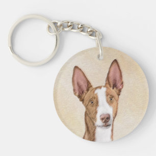 Ibizan Hound Malerei - Niedliche Original Hunde Ku Schlüsselanhänger
