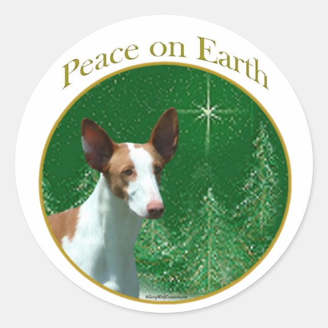 Ibizan Hound Peace Runder Aufkleber (Vorderseite)