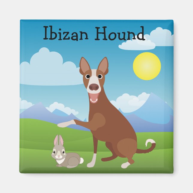 Ibizan Hound Podenco Sonnige Liebe Magnet (Vorne)