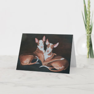 Ibizan Hound Sisters Dog Art Greeting Card Karte