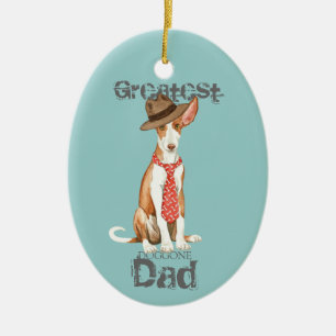 Ibizan Hound Vater Keramik Ornament Obelisk