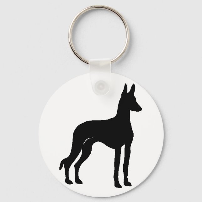 Ibizan-Hund-Silhouette Schlüsselanhänger (Vorderseite)