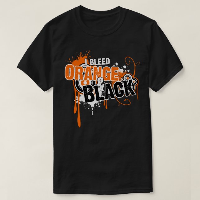 IBleedOrangeandBlackPulloverHoodie T-Shirt (Design vorne)