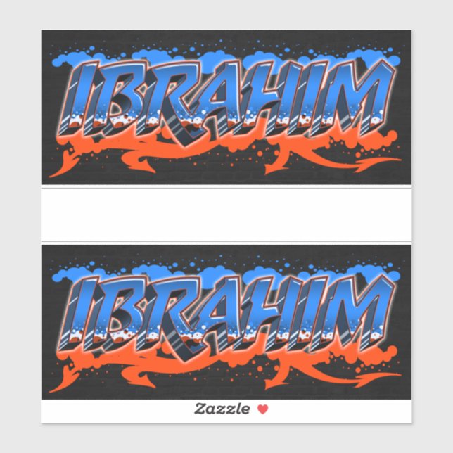 Ibrahim Vorname Name Graffiti Aufkleber Sticker (Blatt)