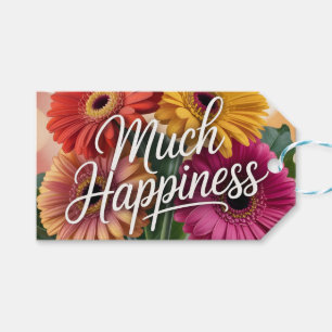Ibrant Gerbera-Daisy-Blumenstrauß mit "Viel Glück" Geschenkanhänger