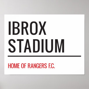 Ibrox Stadion Street Sign Poster