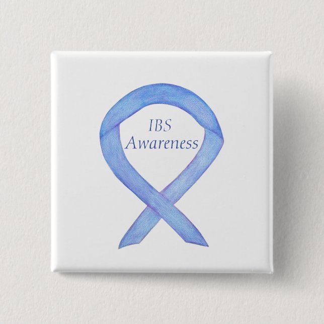 IBS Awareness Ribbon Periwinkle Guardian Button (Vorderseite)
