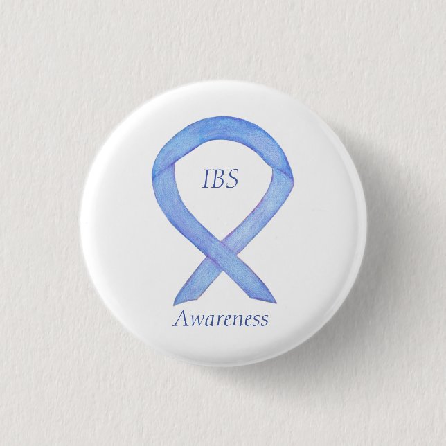 IBS Awareness Ribbon Periwinkle Guardian Button (Vorderseite)