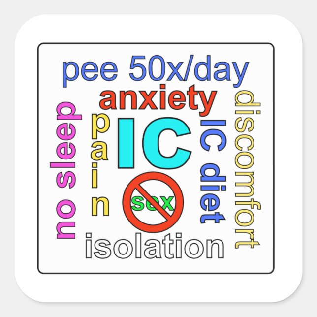 IC-Wörterbücher Quadratischer Aufkleber (Vorderseite)