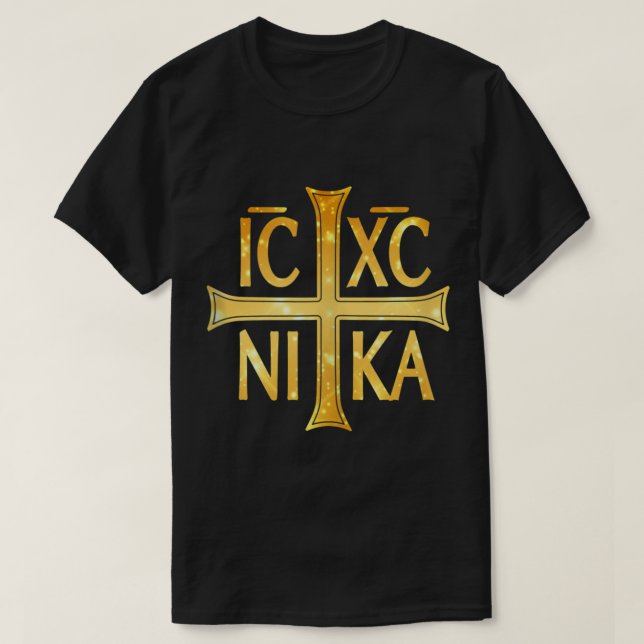 IC XC NIKA Christogram Cross Orthodox Christian Ta T-Shirt (Design vorne)