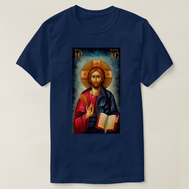 ic xc nika Ikone Jesus Christus der Pentokrator or T-Shirt (Design vorne)
