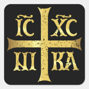 IC XC NIKA JESUS CHRIST SIEGT QUADRATISCHER AUFKLEBER