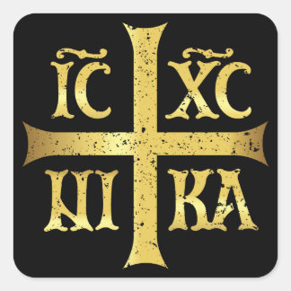 IC XC NIKA JESUS CHRIST SIEGT QUADRATISCHER AUFKLEBER