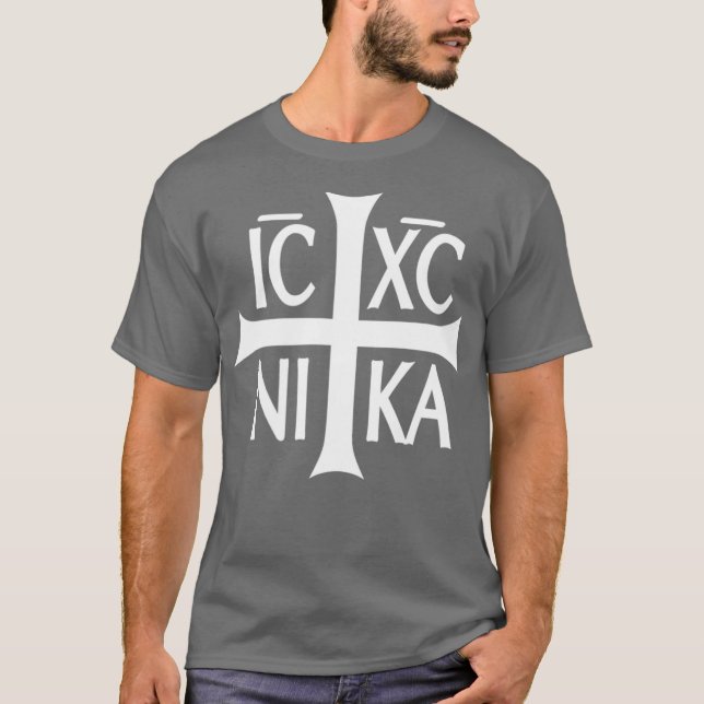 IC XC NIKA Kreuz christlich-orthodox T-Shirt (Vorderseite)