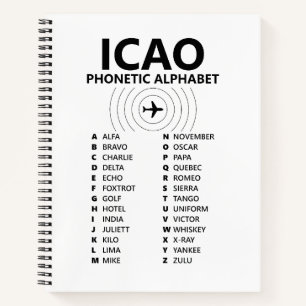ICAO NATO Buchstabiertafel Pilot - Graph Notizbuch