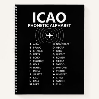 ICAO Phonetic Alphabet Notebook – Black Edition Notizbuch