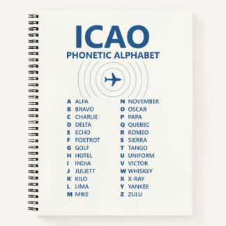 ICAO Spelling Alphabet – Pilot Lined Notebook Notizbuch