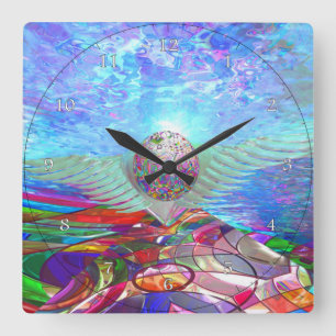 Icarus Rising Quadratische Wanduhr