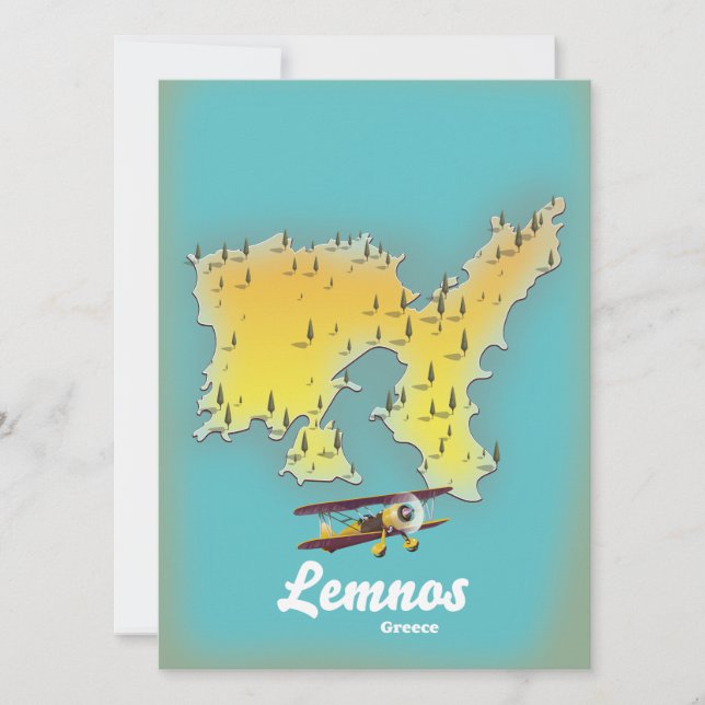 Icasia Griechenland Reiseplakat. (Vorderseite)