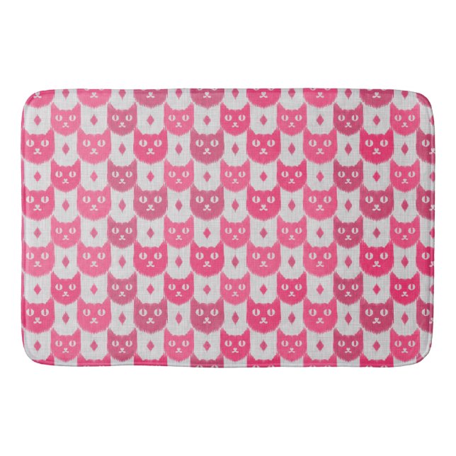 Icat ikat pink pattern badematte (Vorderseite)