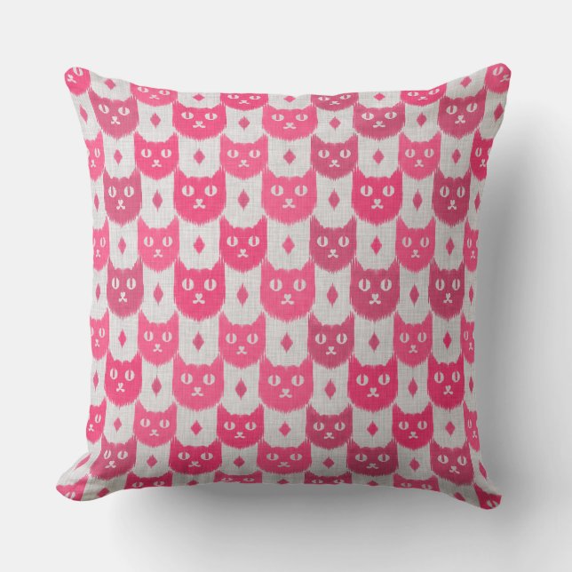 Icat ikat pink pattern kissen (Vorderseite)